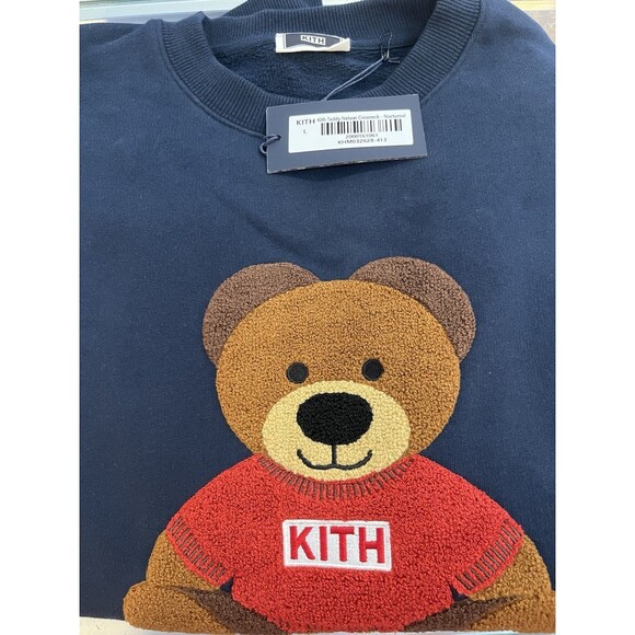 KITH Kithmas 2024 Teddy Nelson Crewneck Nocturnal Blue navy Men’s Size L NWT - Picture 3 of 7